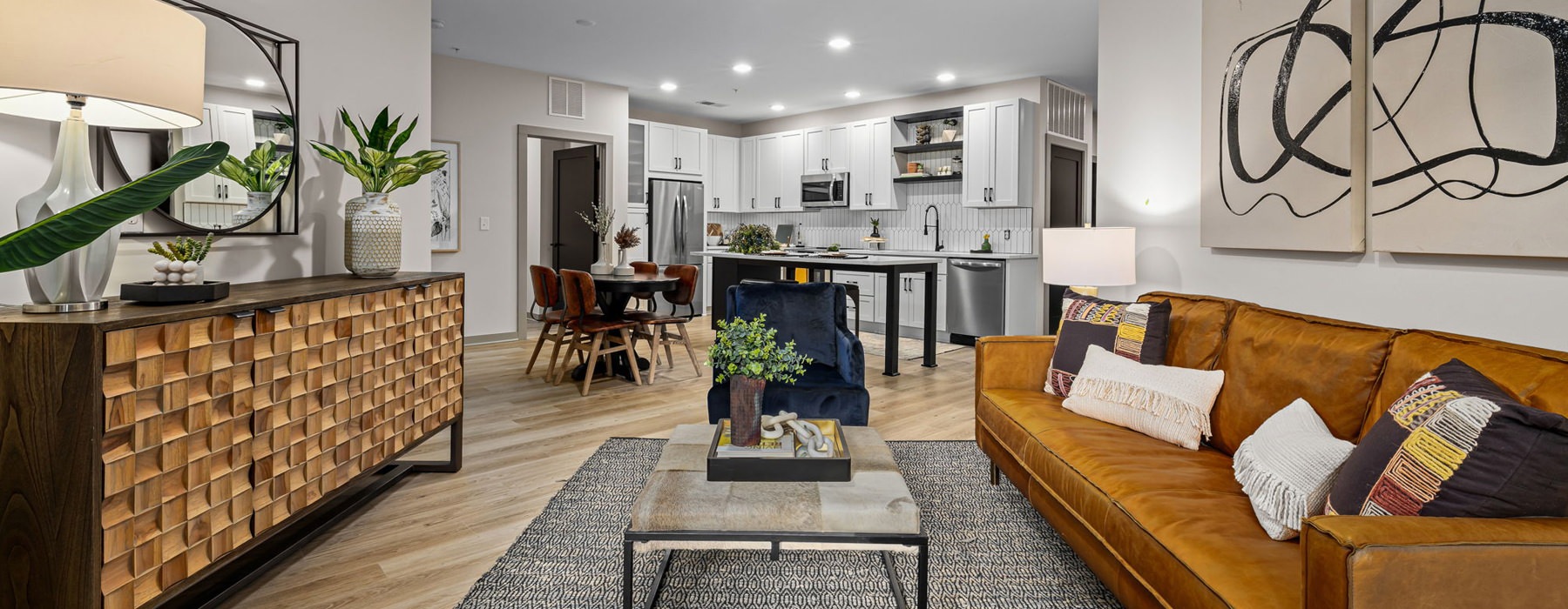 living room with couch and coffee table